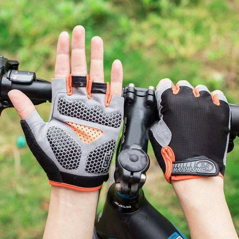 Men's and Women's Half Finger Cycling Gloves - Breathable, Anti-Slip Fitness Training Mittens