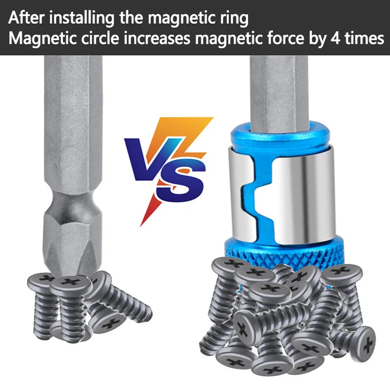 Universal Magnetic Ring Screwdriver Bit - Anti-Corrosion Alloy with Strong Magnetizer