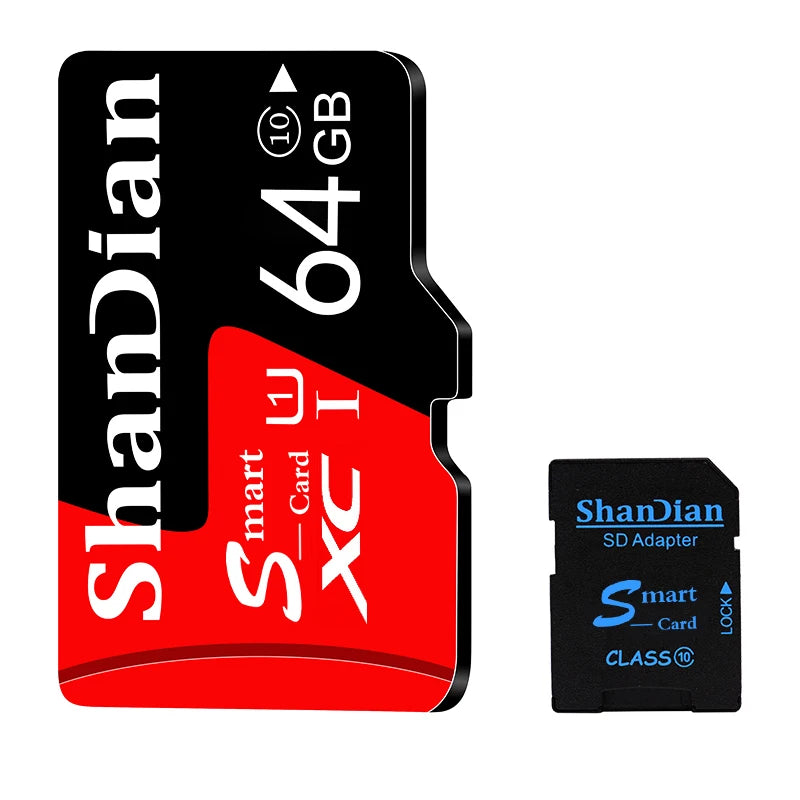 SHANDIAN Smast U3 4K Video Class 10 High-Speed SD Card - Available in 128GB, 64GB, 32GB, and 16GB for Phones and Cameras