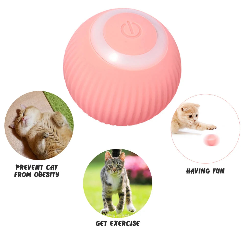 Automatic Interactive Rolling Ball Cat Toy - Self-Moving Electric Toy for Indoor Play and Training