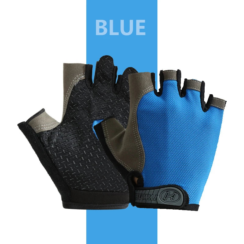 Men's and Women's Half Finger Cycling Gloves - Breathable, Anti-Slip Fitness Training Mittens