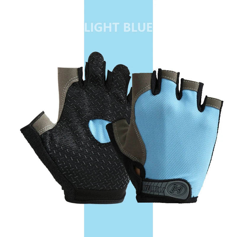 Men's and Women's Half Finger Cycling Gloves - Breathable, Anti-Slip Fitness Training Mittens