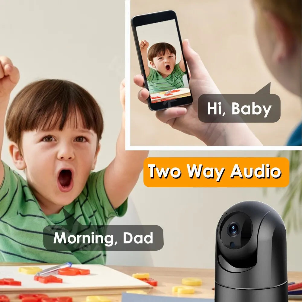 4MP 5G WiFi Indoor Baby Monitor with Auto Tracking and Audio/Video Surveillance, Compatible with Alexa