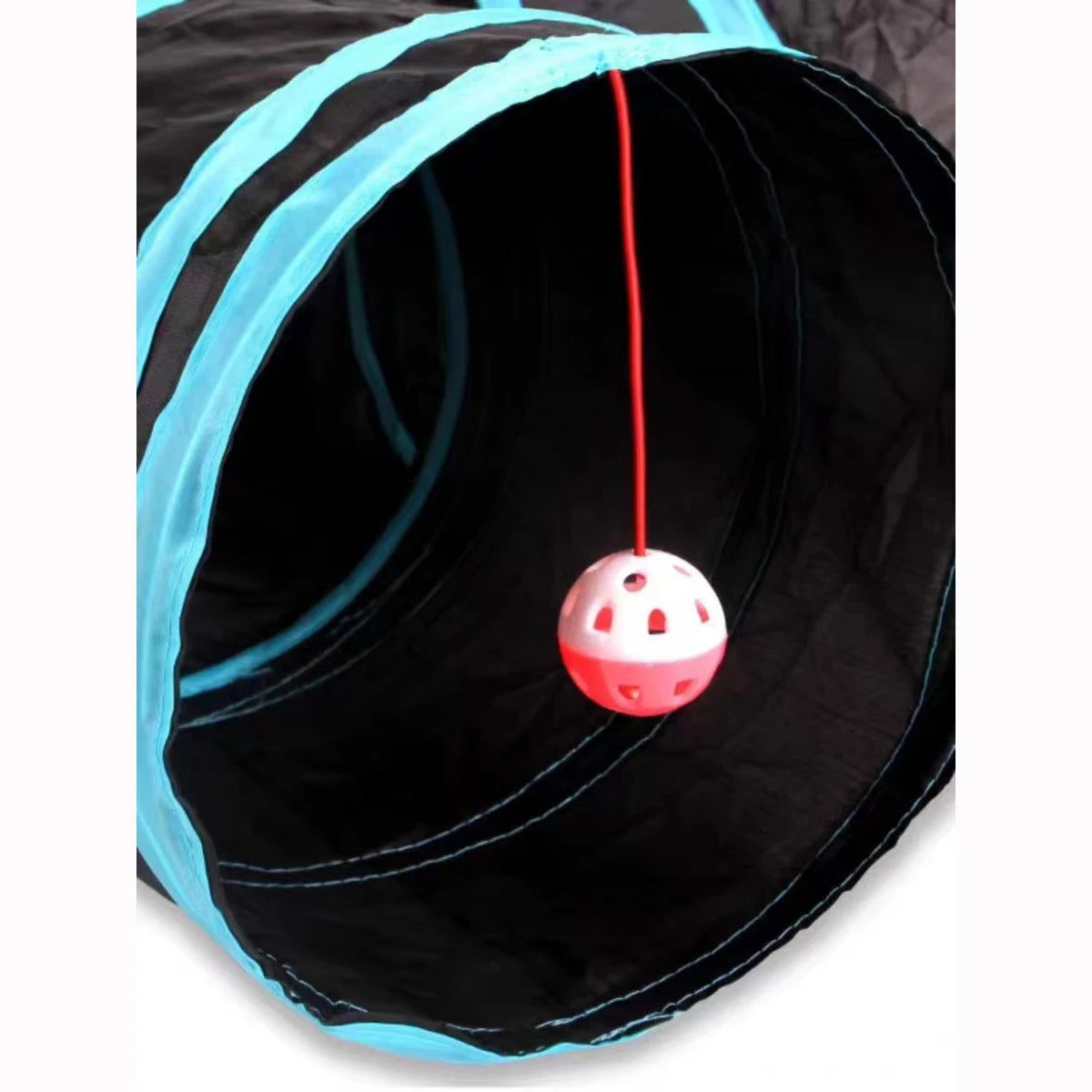 Durable Foldable Cat Play Tunnel with Crinkle Toy for Cats, Guinea Pigs, and Rabbits