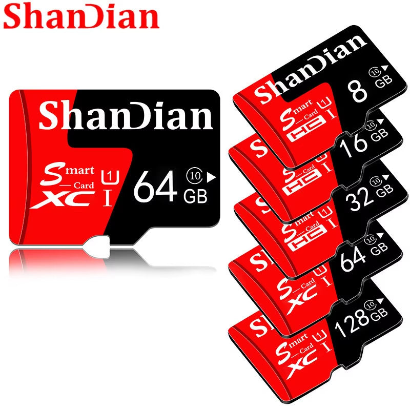 SHANDIAN Smast U3 4K Video Class 10 High-Speed SD Card - Available in 128GB, 64GB, 32GB, and 16GB for Phones and Cameras