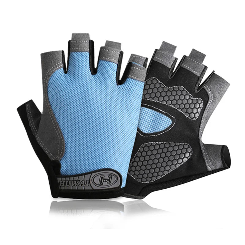 Men's and Women's Half Finger Cycling Gloves - Breathable, Anti-Slip Fitness Training Mittens