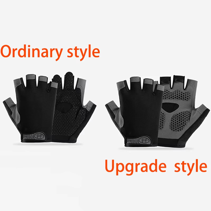 Men's and Women's Half Finger Cycling Gloves - Breathable, Anti-Slip Fitness Training Mittens