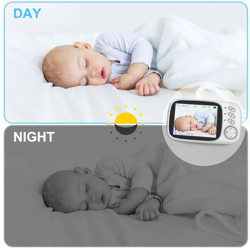 3.5-Inch Video Baby Monitor with 2.4G Two-Way Audio, Night Vision, and Temperature Display