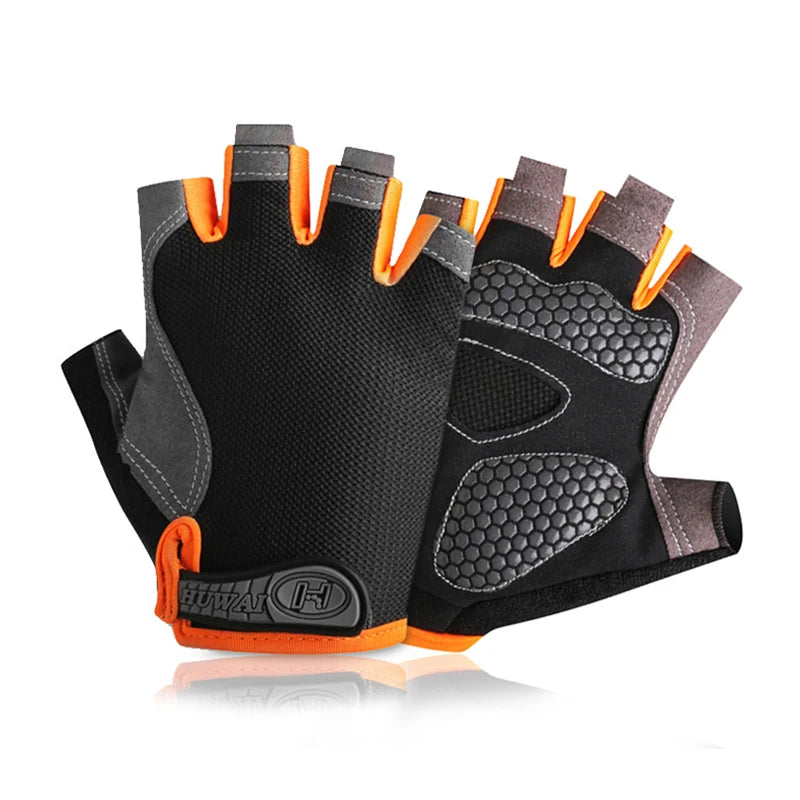 Men's and Women's Half Finger Cycling Gloves - Breathable, Anti-Slip Fitness Training Mittens