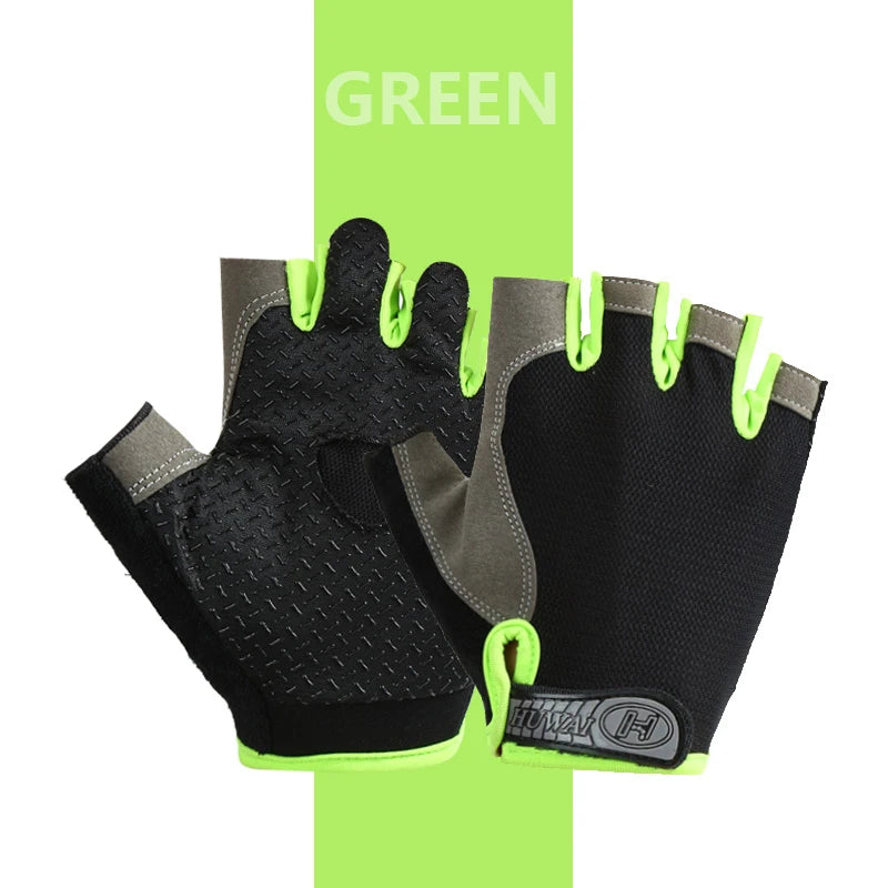 Men's and Women's Half Finger Cycling Gloves - Breathable, Anti-Slip Fitness Training Mittens