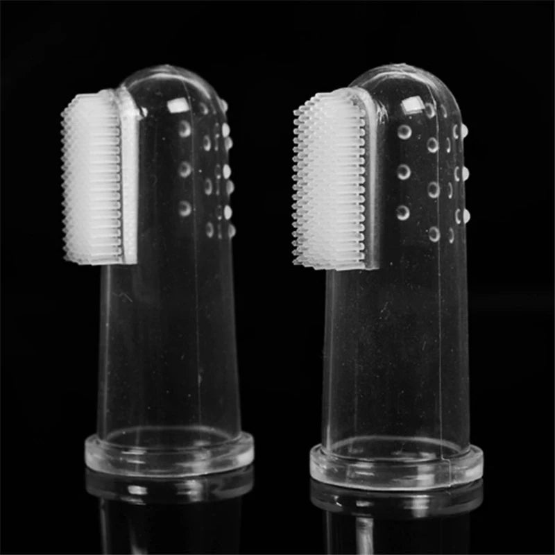 Premium Soft Pet Finger Toothbrush for Dogs and Cats - Effective Bad Breath and Tartar Removal Cleaning Tool