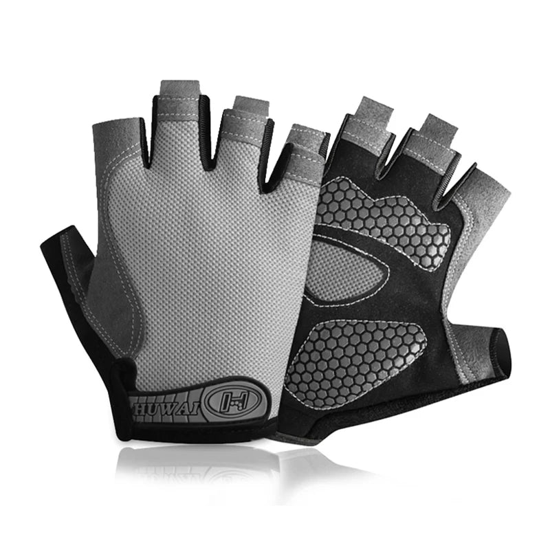 Men's and Women's Half Finger Cycling Gloves - Breathable, Anti-Slip Fitness Training Mittens