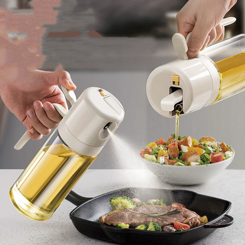 2-in-1 Oil Sprayer and Dispenser for BBQ and Cooking - Olive Oil and Vinegar Mister for Kitchen Use