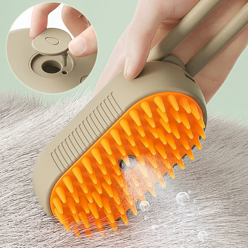 3-in-1 Electric Pet Grooming Brush with Steam Spray for Cats and Dogs - Massage and Hair Removal Comb