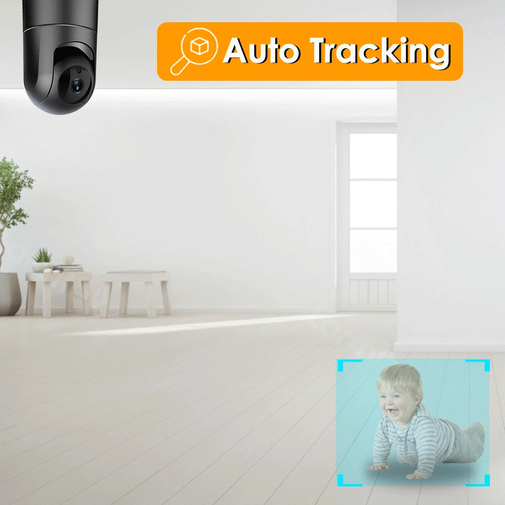 4MP 5G WiFi Indoor Baby Monitor with Auto Tracking and Audio/Video Surveillance, Compatible with Alexa