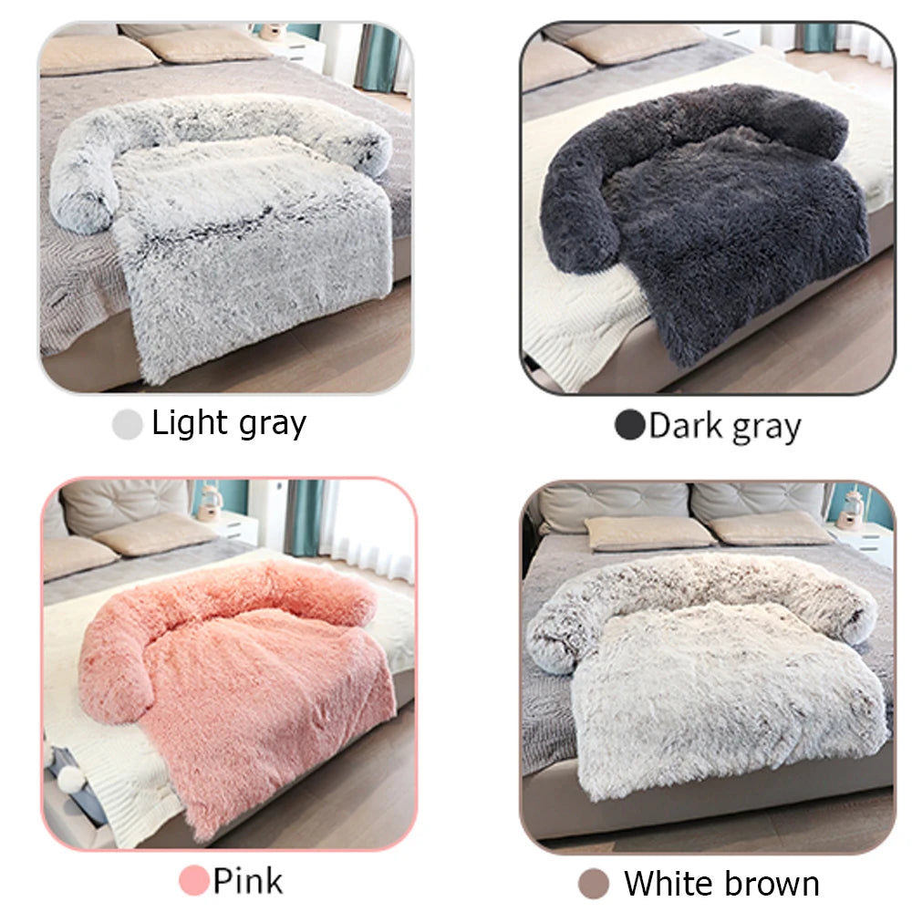 Washable Plush Dog Sofa Bed - Calming Cushion for Large Dogs and Cats, Winter Warm Pet Kennel Mat, Ideal for Dropshipping