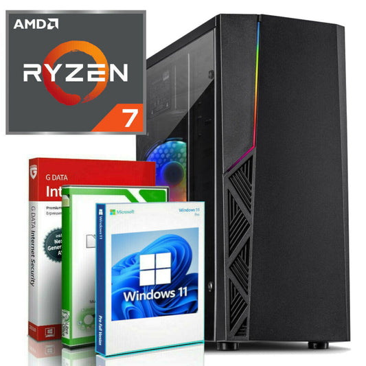 Windows 11 AMD RYZEN 7 4700 GAMING PC RTX 3050 8GB GDDR6 1TB SSD 16GB Computer