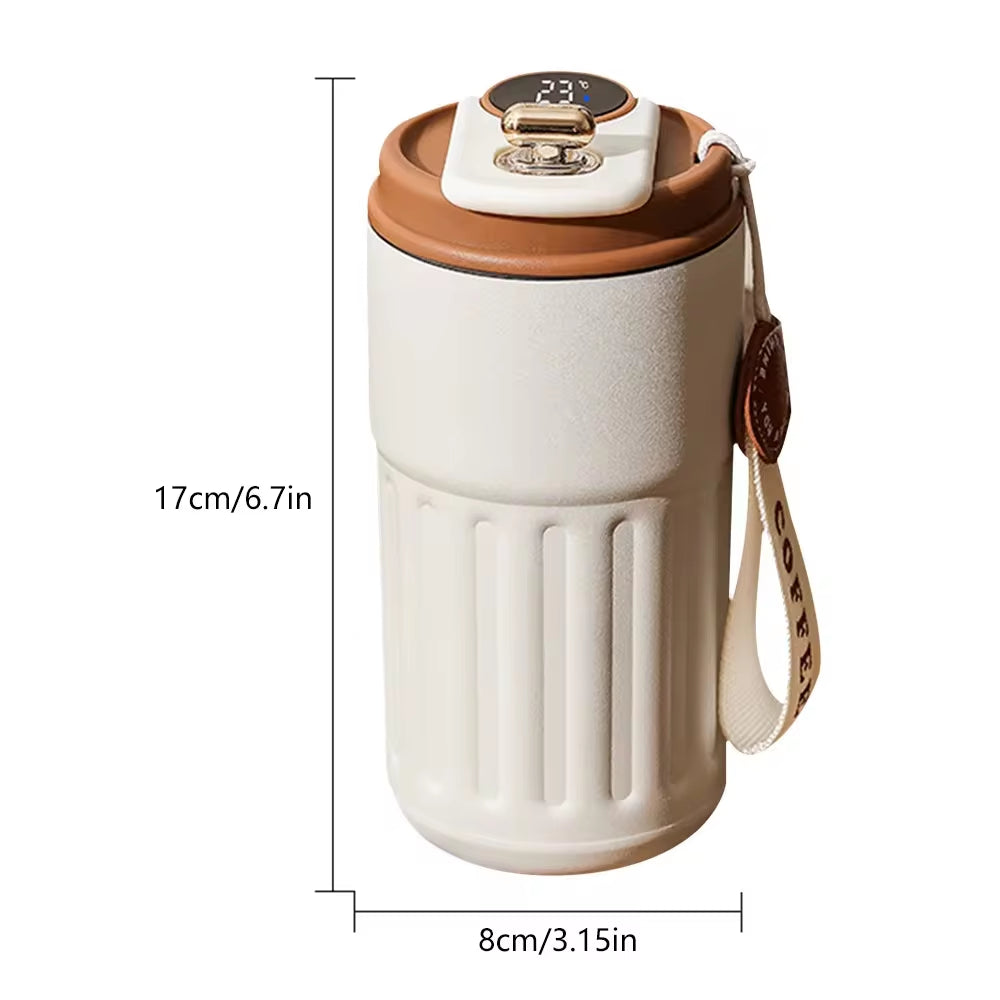 Smart Thermos Bottle with LED Temperature Display - 316 Stainless Steel Portable Vacuum Tumbler Mug