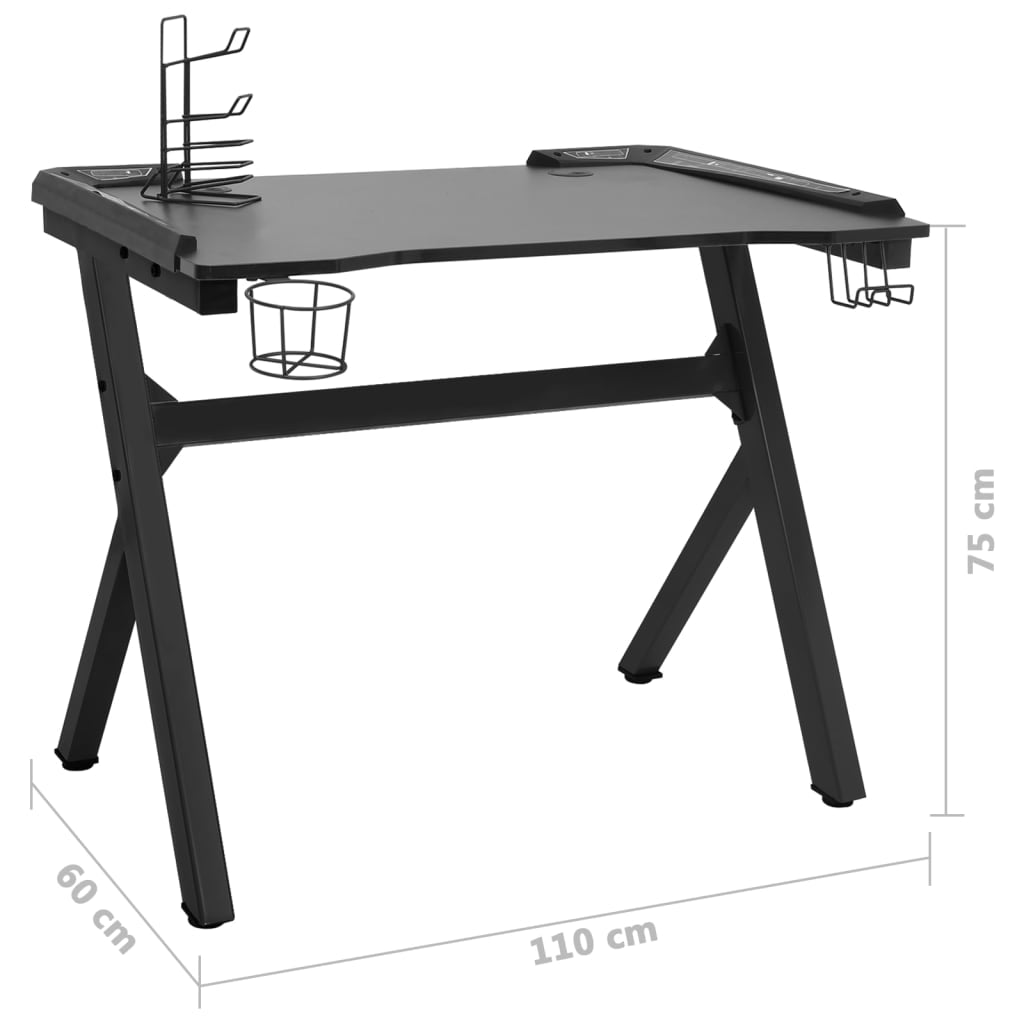 Gaming Schreibtisch Mit LED Z-Gestell Computertisch PC Tisch Bürotisch Vidaxl