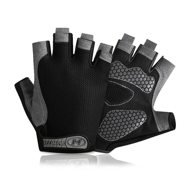 Men's and Women's Half Finger Cycling Gloves - Breathable, Anti-Slip Fitness Training Mittens