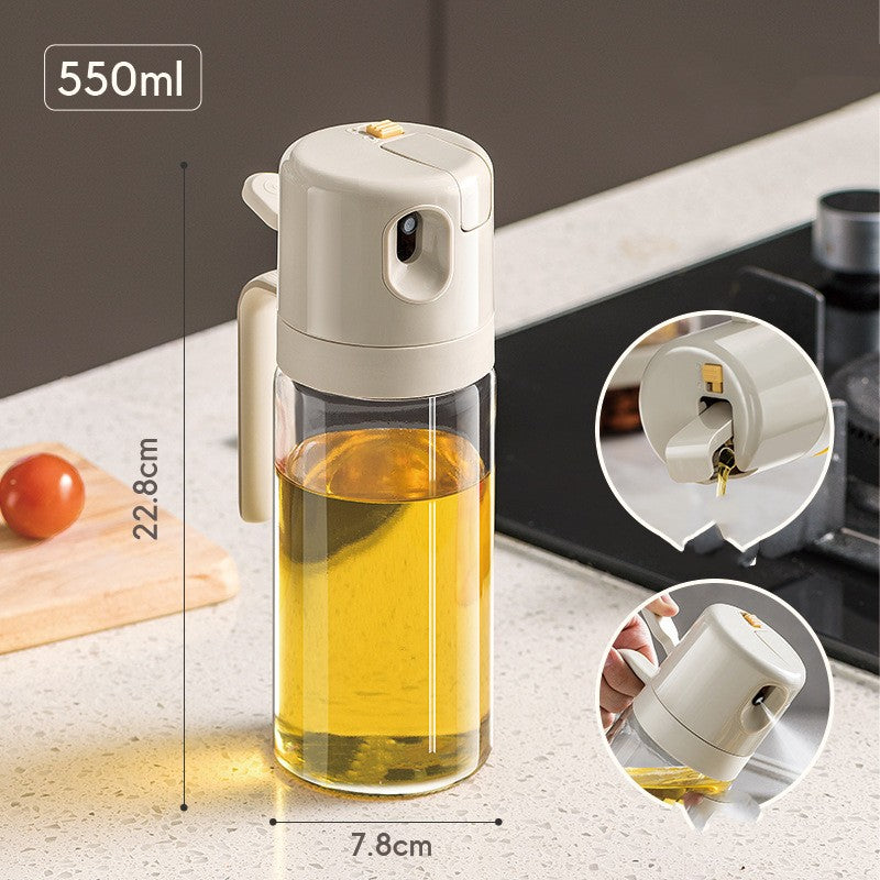 2-in-1 Oil Sprayer and Dispenser for BBQ and Cooking - Olive Oil and Vinegar Mister for Kitchen Use