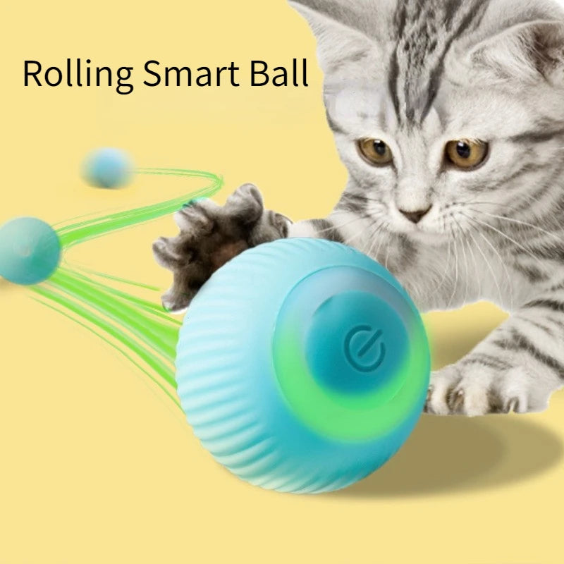 Automatic Interactive Rolling Ball Cat Toy - Self-Moving Electric Toy for Indoor Play and Training