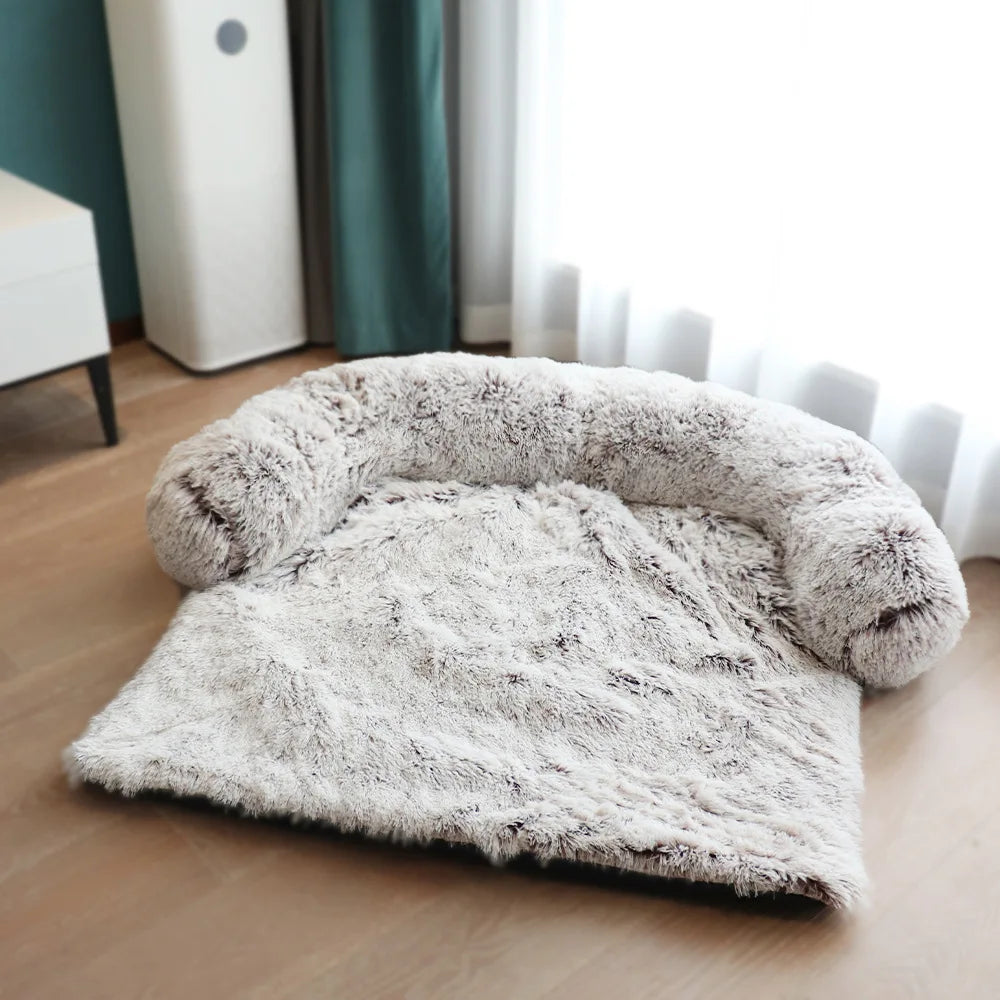 Washable Plush Dog Sofa Bed - Calming Cushion for Large Dogs and Cats, Winter Warm Pet Kennel Mat, Ideal for Dropshipping