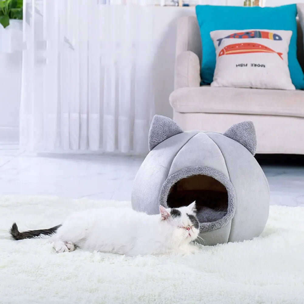 Self-Warming Pet Tent Bed for Cats and Small Dogs - Comfortable Sleeping Hut