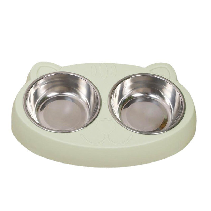 Double Stainless Steel Dog Bowls for Food and Water with Non-Slip Base