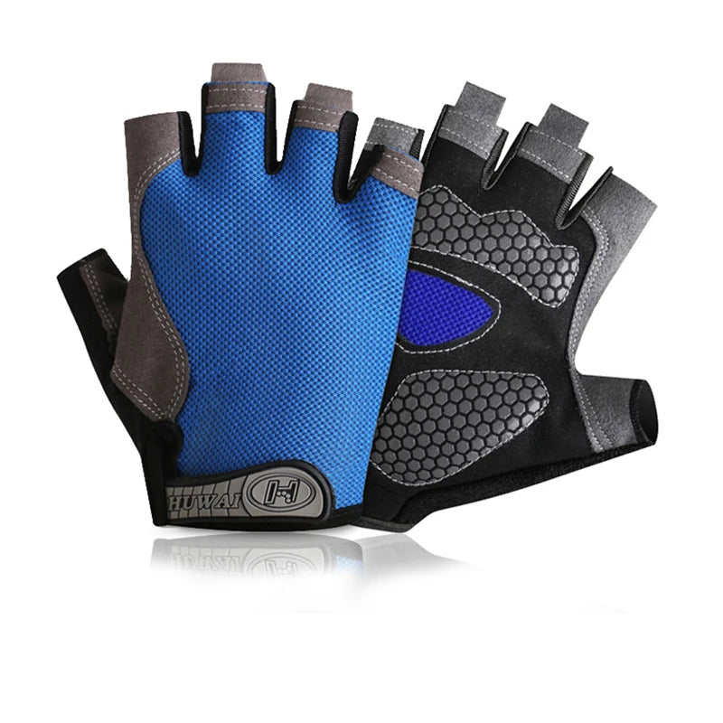 Men's and Women's Half Finger Cycling Gloves - Breathable, Anti-Slip Fitness Training Mittens