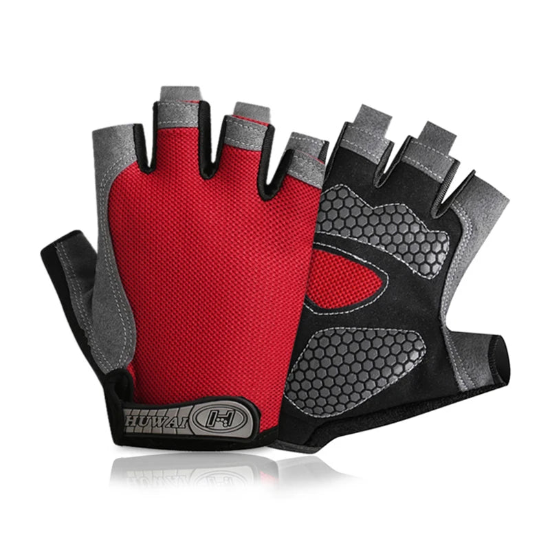 Men's and Women's Half Finger Cycling Gloves - Breathable, Anti-Slip Fitness Training Mittens