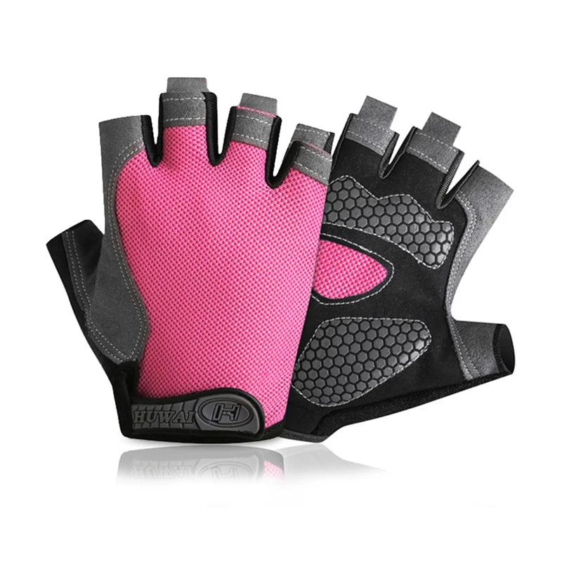 Men's and Women's Half Finger Cycling Gloves - Breathable, Anti-Slip Fitness Training Mittens