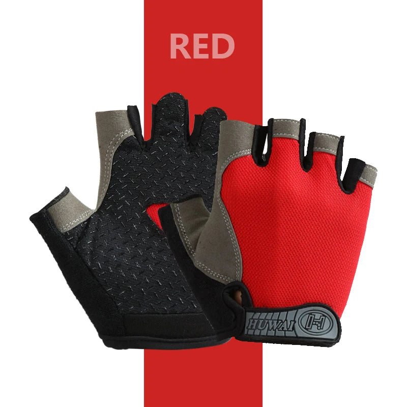 Men's and Women's Half Finger Cycling Gloves - Breathable, Anti-Slip Fitness Training Mittens