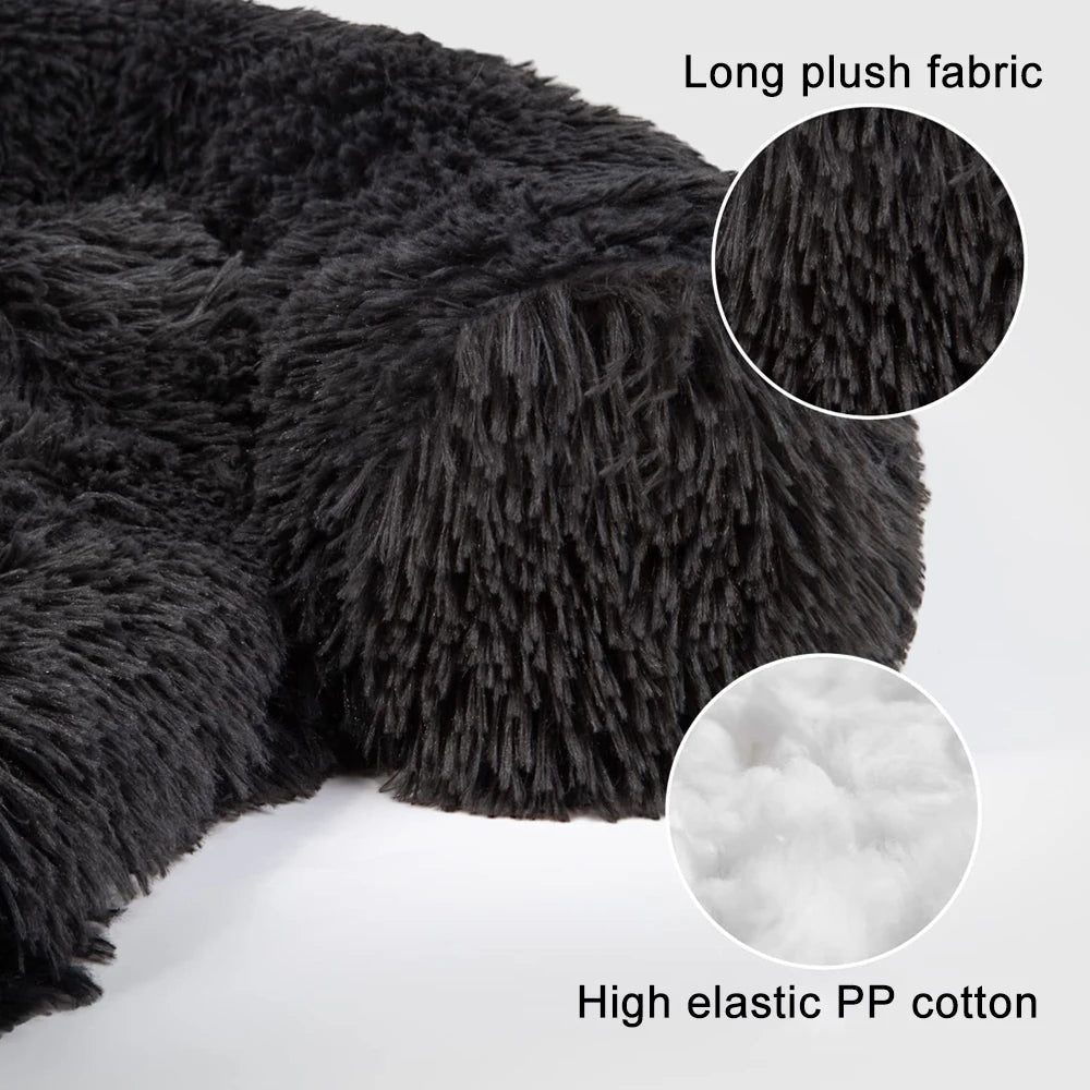 Washable Plush Dog Sofa Bed - Calming Cushion for Large Dogs and Cats, Winter Warm Pet Kennel Mat, Ideal for Dropshipping